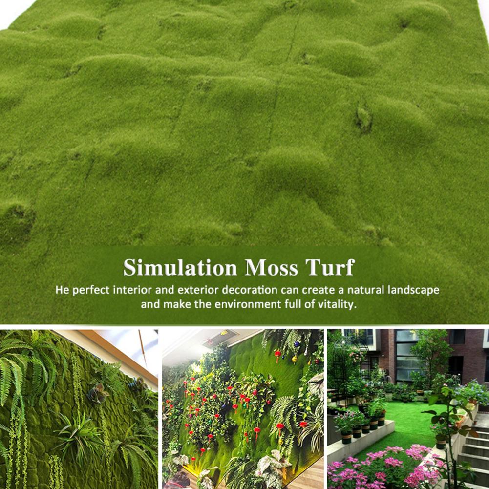 1 mx 1m kunstig mosgræs mini fe haven simulering plante dekorativ græsplæne bryllupsfestival indendørs / udendørs vinduesdekoration