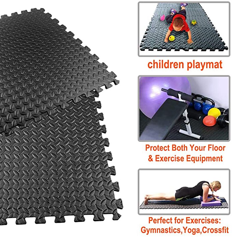 Alfombrillas de goma EVA para hacer ejercicio en el hogar, alfombrilla antideslizante de 30x30cm para Yoga y gimnasio, 12 piezas