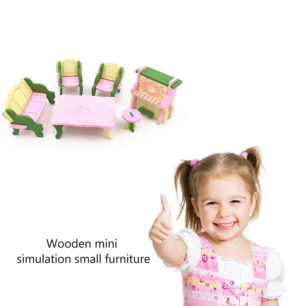 Kids Pretend Rollenspel Huis Miniatuur Houten Meubels Speelgoed Set Keuken Babies Woonkamer Mini Ornamenten Speelgoed Kit