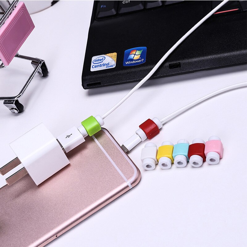 Funda protectora de línea de cargador DE DATOS DE 10 piezas para Iphone 6 7 8 Plus X Cable USB Protector de auriculares protección de la cubierta de alambre de