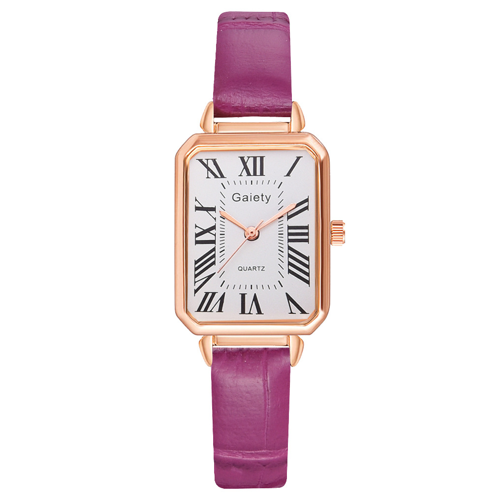Relojes Para Mujer Reloj Mujer Marcas Famosas De Lujo Relojes De Cuarzo Para Mujer Mujer Correa de bambú coreana para mujer, Reloj de pulsera de cuarzo con números romanos cuadrados, conjunto de: 5