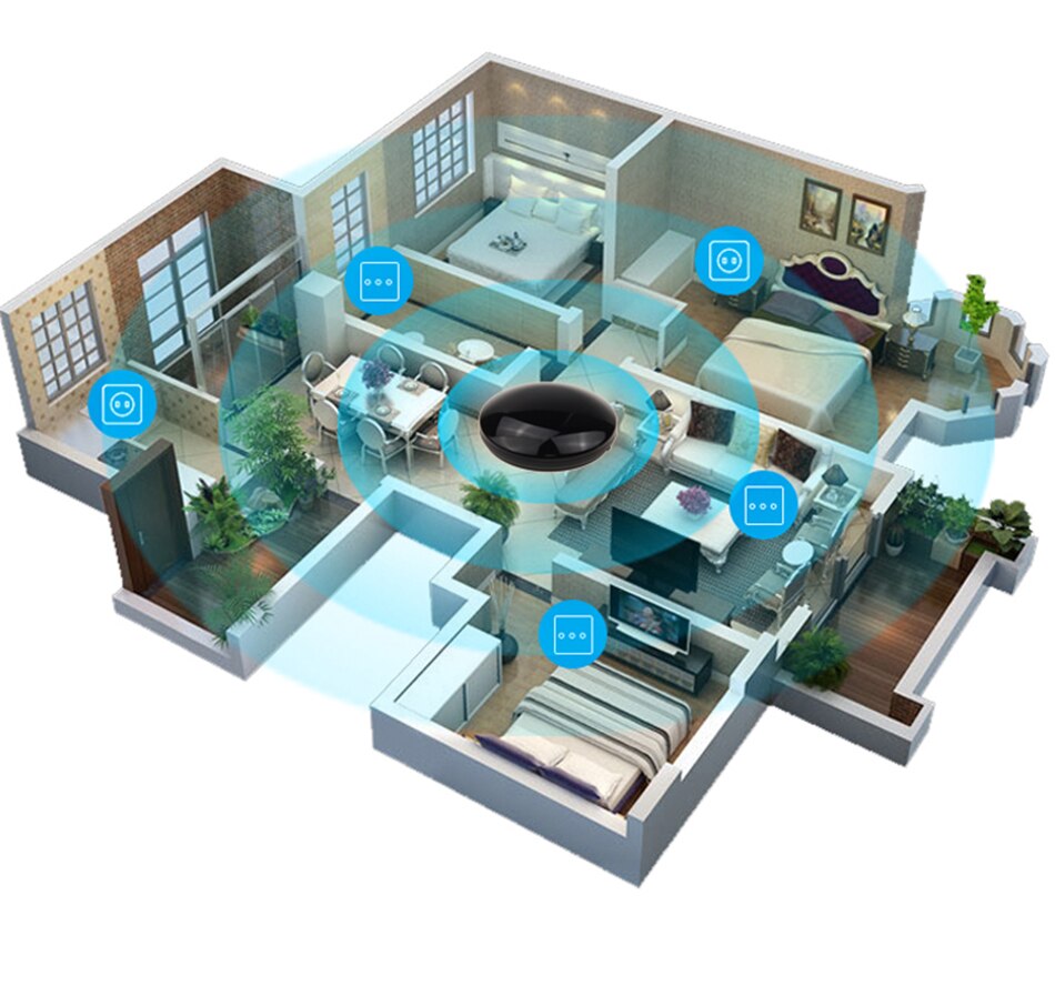 Round Wireless Infrared Smart Remote Control Hub WiFi IR Controller Tuya Smart Life APP Voice Control Alexa Google Home