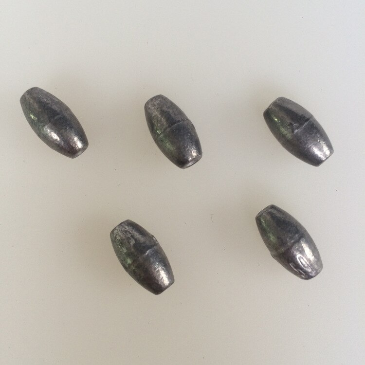 1-100g Lead Sinkers Water Droplets Lead Weights Oval Split Shot Olive In Line Fishing Tackle Accessorie 5pcs/lot