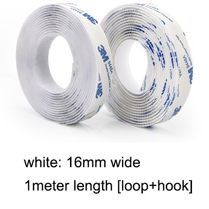 1M Sterke Zelfklevende Klittenbandsluiting Tape Nylon Sticker Adhesive Magic Lijm Voor 16/20/25/30/38/50/100 Mm: 16mm white 1meter