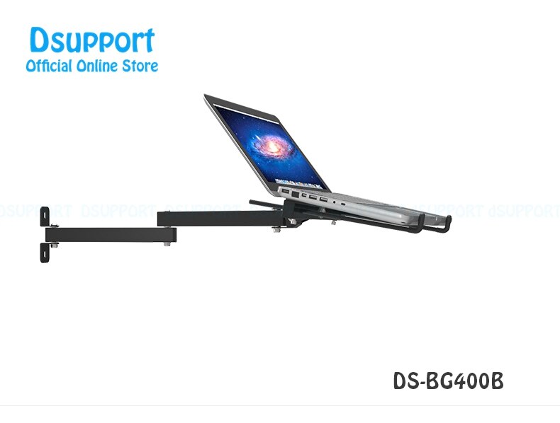 Foldable Wall Mount 17-27 inch Laptop Holder Two Arms Full Motion Laptop Cooler Retractable Notebook Hanger: DS-BG400B