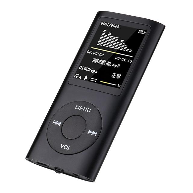 Hifi Mini lecteur Mp3 musique sport baladeur avec écouteurs Radio Fm 1.8 pouces Tft Lcd écran Support 16gb 32gb 64gb Micro SD TF carte: Black