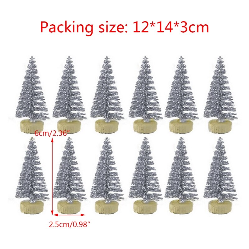 Xxfa 12 Stuks Mini Kerstboom Grenen Bomen Diy Kerstversiering Voor Thuis Tafel