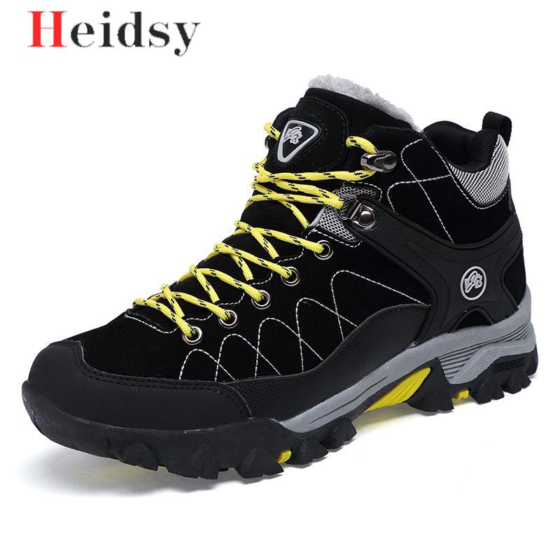 Mannen Laarzen Winter Met Bont Warme Snowboots Mannen Winter Laarzen Werken Schoenen Mannen Schoenen Mode Rubber Enkel schoenen Big Size