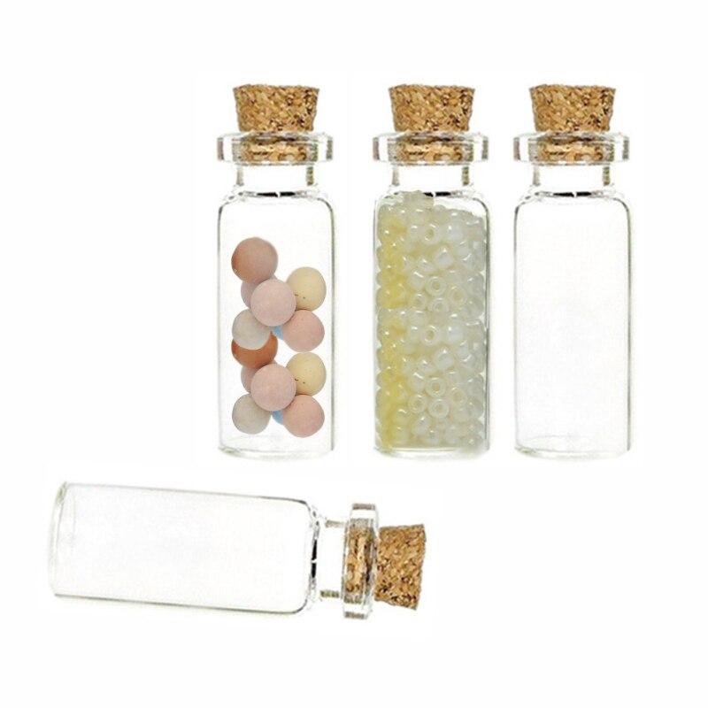 4 stks/partij 10ml Glas Decoratieve Fles Potten Met Kurk Huis Decoratieve Accessoires Mooie Mini Glas Decoratieve Fles Jar