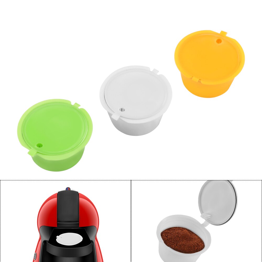 3Pcs Herbruikbare Nescafe Dolce Gusto Koffie Capsule Filter Cup Hervulbare Caps Koffie Filter Coffeeware Voor Coffee Shop Cafe