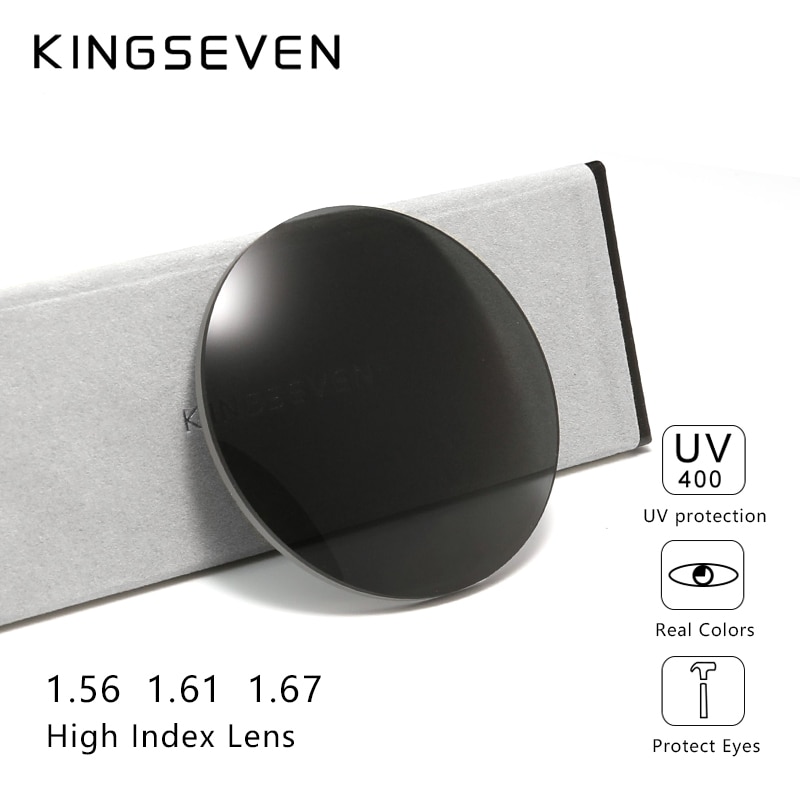Kingseven recept serie gråbrun linse 1.56 1.61 1.67 cr-39 harpiks asfæriske briller linser nærsynethed presbyopi optisk linse