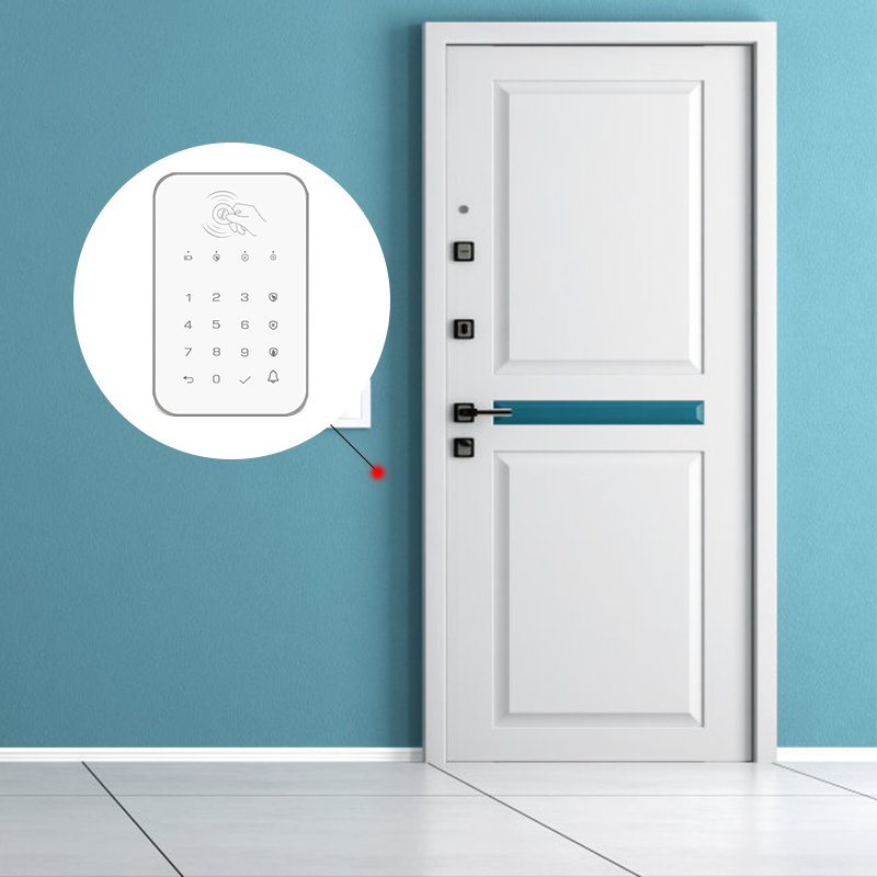Bloqueo de teclado táctil inalámbrico, frecuencia de 433Mhz, codificación Ev1527 para desarmar brazos, sistema de seguridad, código de acceso, concentrador de alarma conectado RFID