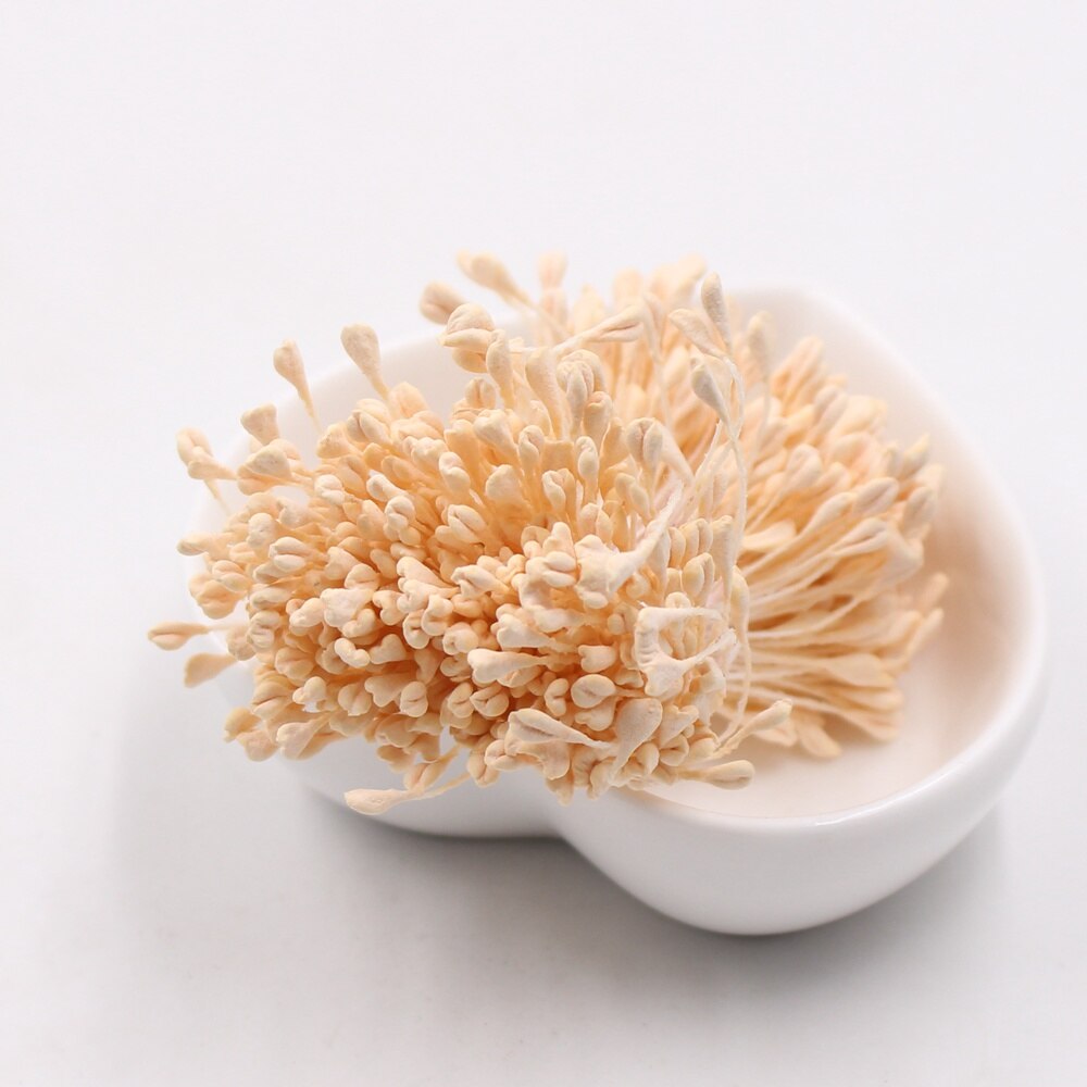 360Pcs/lot Mini Flower Stamen Artificial Flowers Pistil Wedding Party Decoration DIY Scrapbook Handmade Craft Flower Accessories: Light Yellow