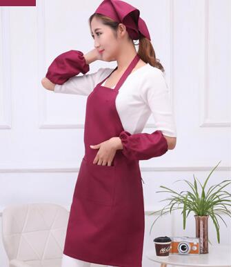 Colorful Women Chef Uniform Home Accessories Kindergarten Teacher Apron Unfiorm Cooking Game Costume Coffee Shop Work Clothes: wine red