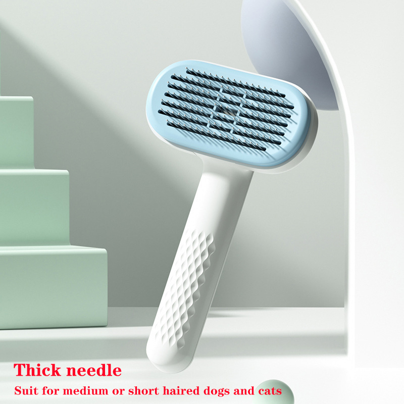 Zelfreinigende Borstel Voor Hond En Kat Verwijdert Haar Massages Huisdier Haaruitval Kam Pet Grooming Borstels Speciale Naald Kam: white thick needle