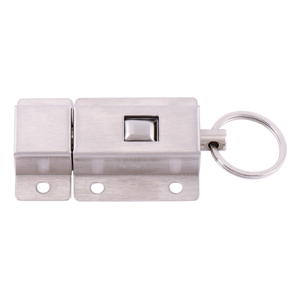 3 Inch Long Stainless Steel Spring Door Latch With Button Slide Lock Barrel Bolt Practical
