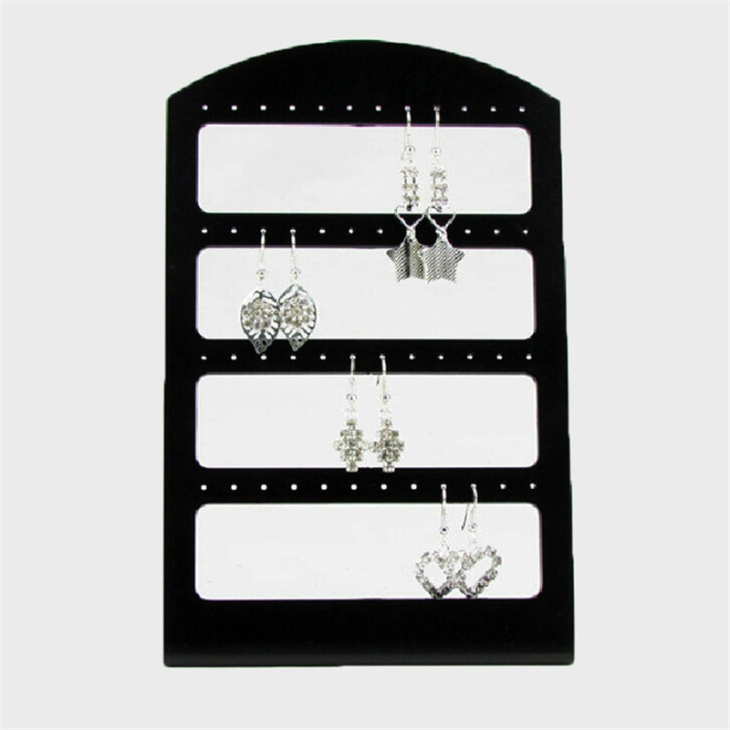 48 Gaten Sieraden Organizer Stand Black Plastic Earring Houder Persoonlijke Praktische Oorbellen Display Rack Koreaanse Stijl