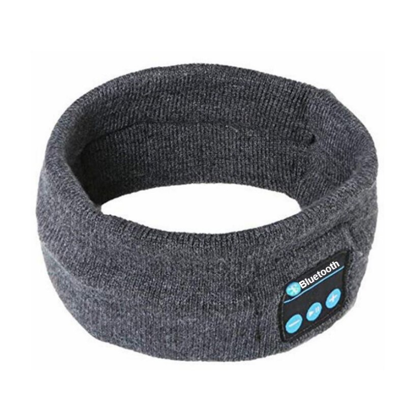 Zexmte Wireless Bluetooth Earphone Headband Sleeping Headphone Stereo Earphone Sports Headset Music Hat Eye Mask Thin Side Sleep: Dark Gray