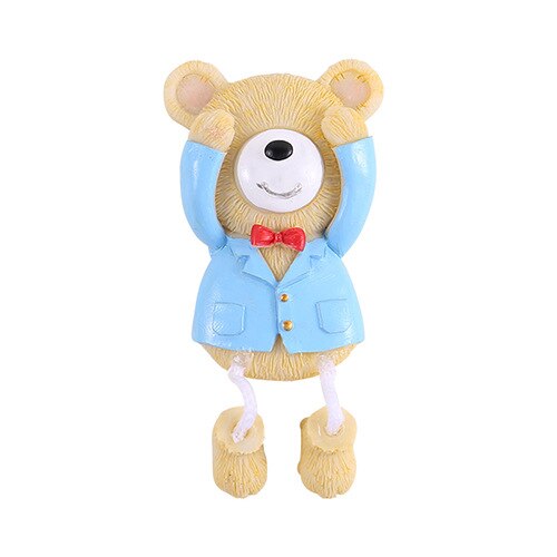 3D de dibujos animados imanes de animales para el refrigerador lindo pasos Flexible oso imanes de nevera de notas de mensajes adhesivas pegatinas de pared: Suit Bear Blue