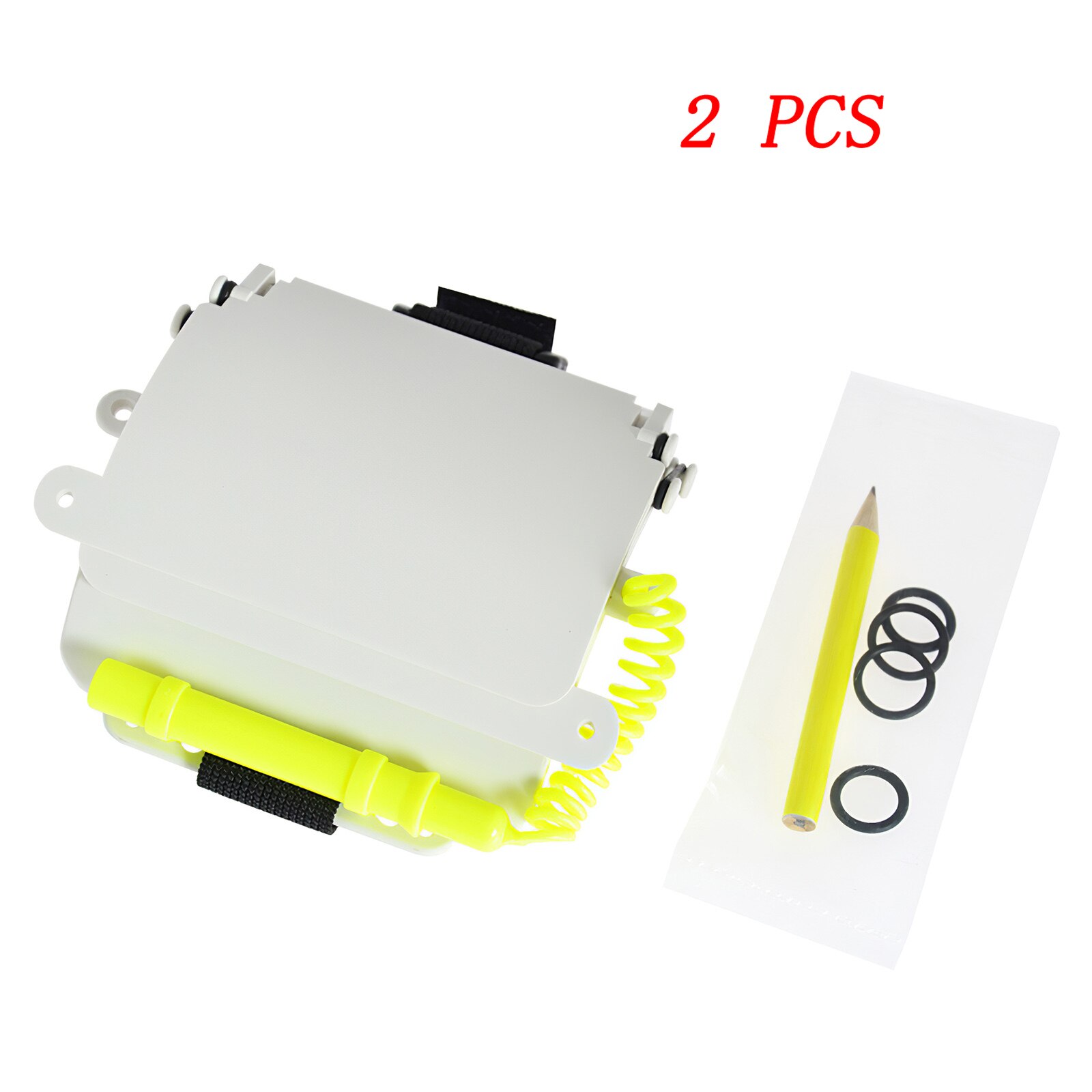 Writing Tablet Dive Slate 3 Panels Replaceable Pencil with Safety Leash Waterproof O-ring Reusable Writing Slate Scuba Diving: 2 pcs