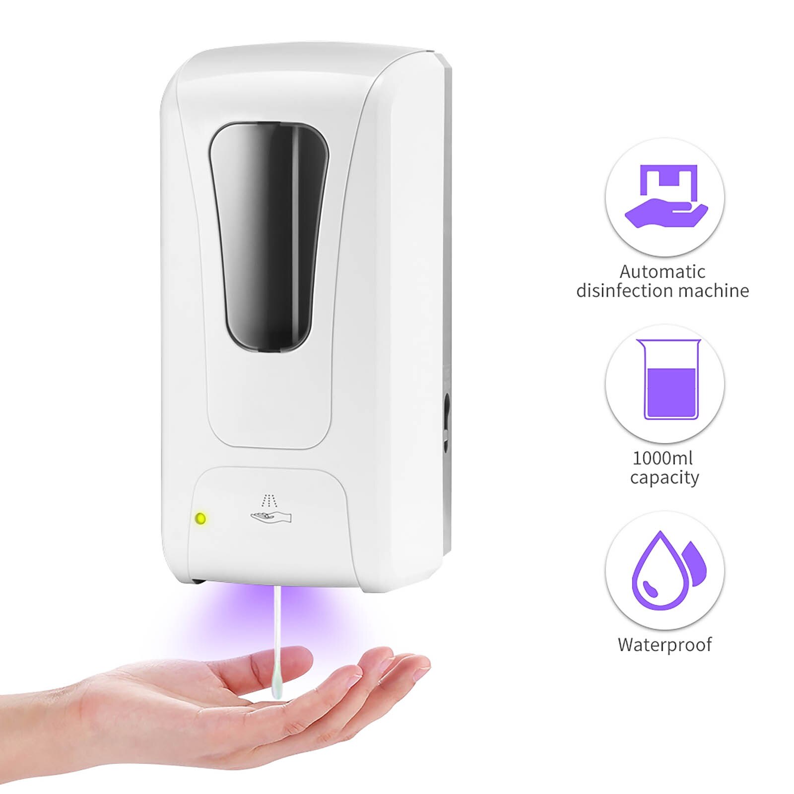 1000Ml Inductie Touchless Hand Desinfectie Machine Muur Gemonteerde Alcohol Mist Spray Cleaner Hand Hygiëne Automatische Sensor: Rood