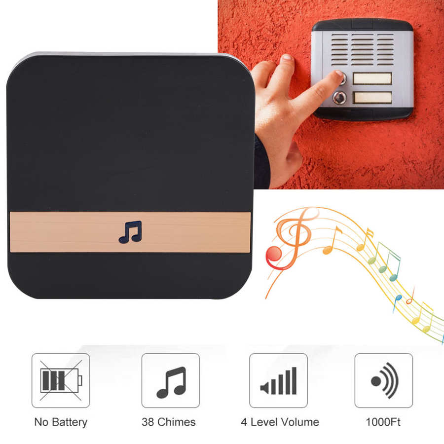 Ding-Dong Doorbell Entry Door Bell Alarm for Home Security Indoor Doorbell Chime Black US Plug 90-260V Security Alarm System