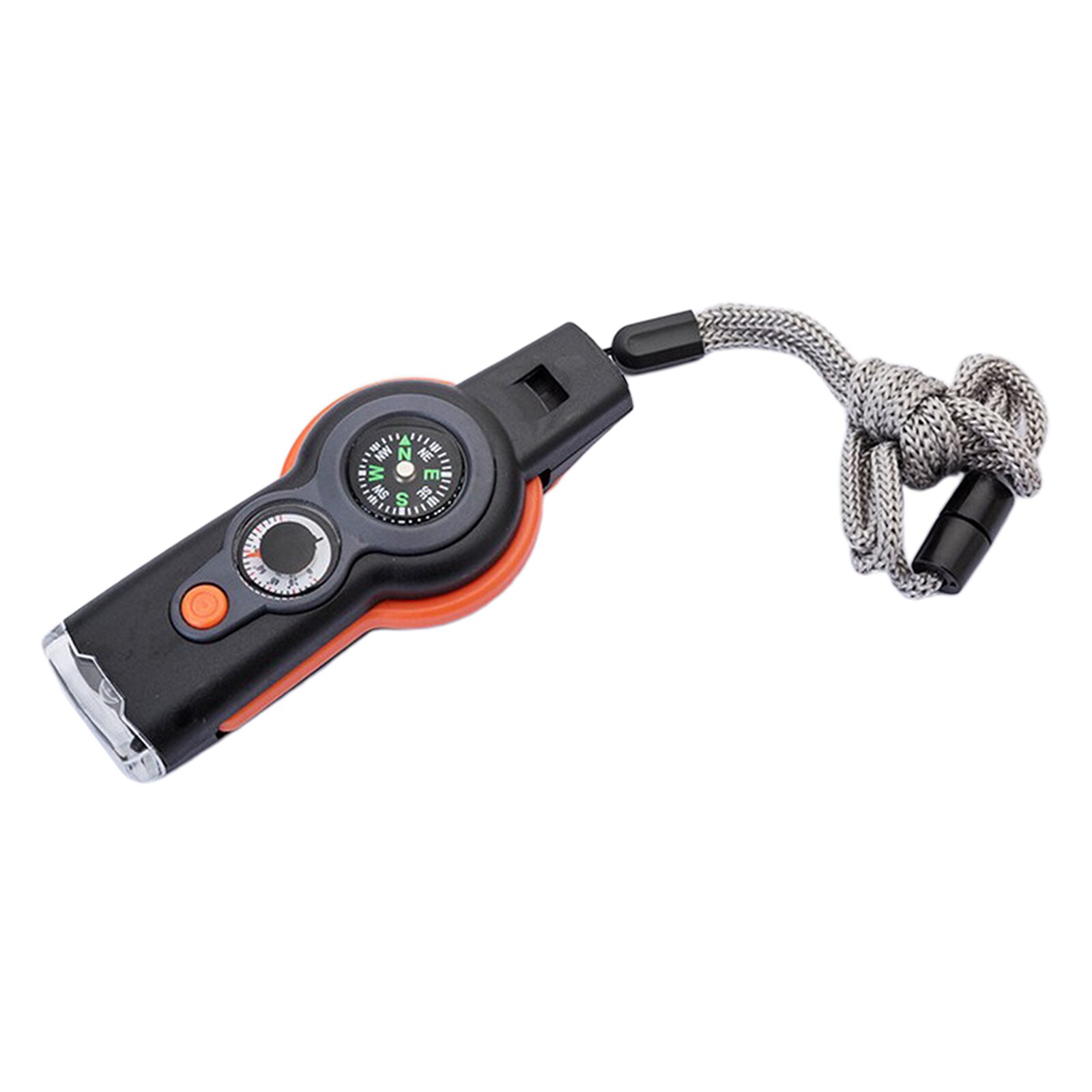 Waterdicht kompas Outdoor Survival Supplies Seven in One Fluitje Multifunctionele Draagbare Noodkompas Vergrootglas Zaklamp Thermometer voor kamperen, wandelen en andere buitenactiviteiten