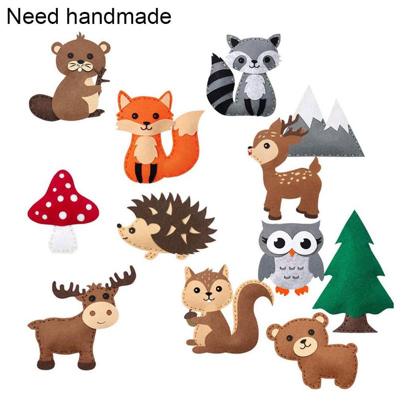 Handmade Sewing Suit Animal Kit Diy Sewing Felt Cloth Animal Toy Girl Art Toy