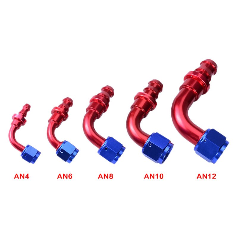 ESPEEDER AN Fitting AN 6 90 Graden Brandstof Push-On Montage Oliekoeler Slangfitting Herbruikbare Hose End Adapter olie Brandstofslang End