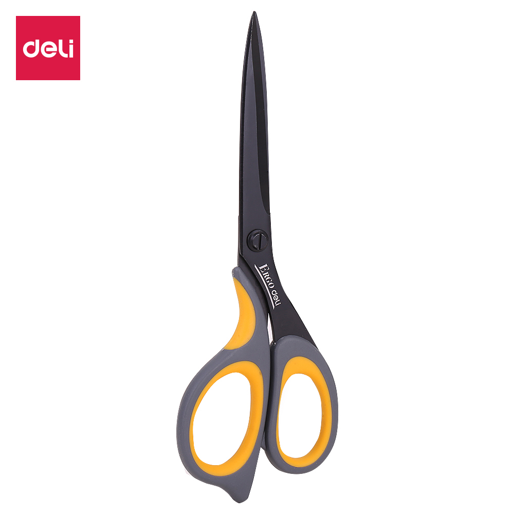 DELI Scissors E77757 Teflon coated Soft-touch 210mm 8-1/4 inch home office scissor hand craft scissors stationery