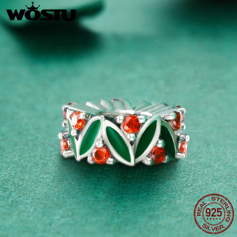 WOSTU Luxury 925 Sterling Silver Winter Decorations Christmas Beads Fit WST Charm Bracelets For Women Jewelry CQC317
