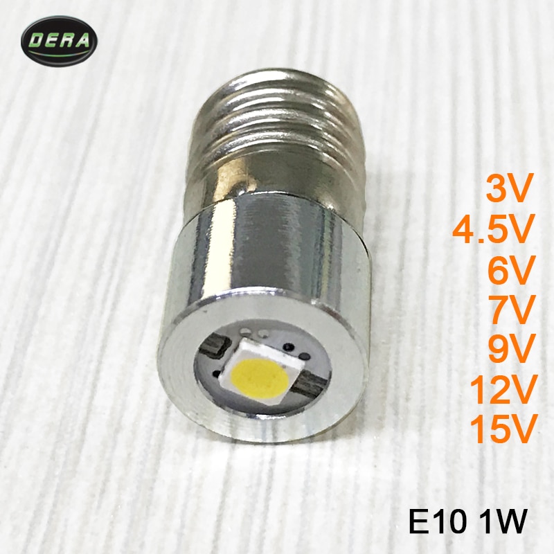Høy lysstyrke  e10 1w 3v 3.7v(3.4-4.2v) 4.5v 6v 7.5v 9v 12v 15v ledet lommelykt lommelykt pærer med ledet lommelykt pære hodelykt
