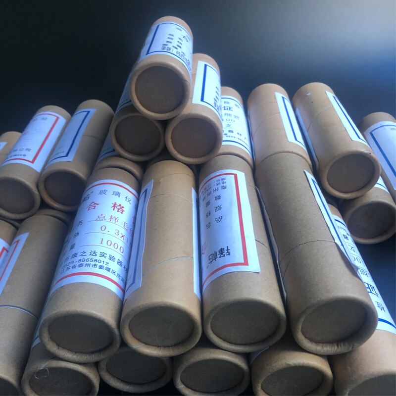 1000pcs/box DIA0.3mm to 0.5mm Glass Melting Point Capillary Tube Spotting Capillary Pipette Length 100mm or 200mm Both Open Ends