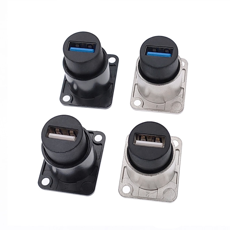 Metall usb 2.0 3.0 d type kvinnelig til kvinnelig kontakt panelmontering usb-kontakt