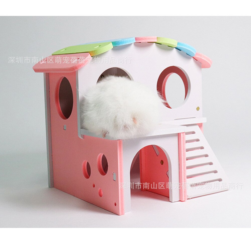 Pet Toy Hamster Rainbow-Colored Nest Hamster Toy-Color Large Villa