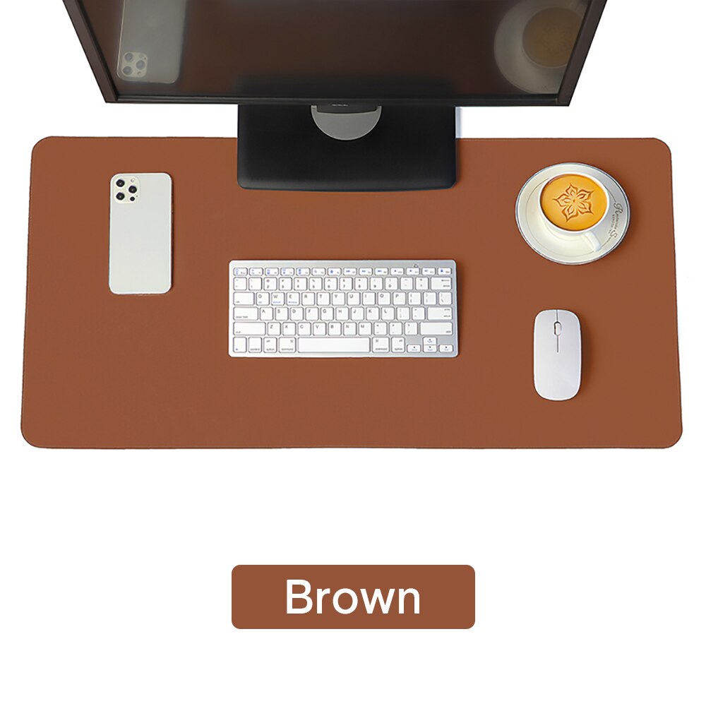 Wielkoformatowe biurko mata ochronna PU skóra wodoodporna podkładka pod mysz klawiatura biurkowa podkładka na biurko podkładka pod mysz gamingową akcesoria PC: 90X45cm / Brown