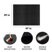 1 Piece Fireproof Fire Mat Floor Lawn Protection BBQ Grill Pad Rug Firepad Cover Floor Rug Camping Home Grill Mat: 39 47 inches