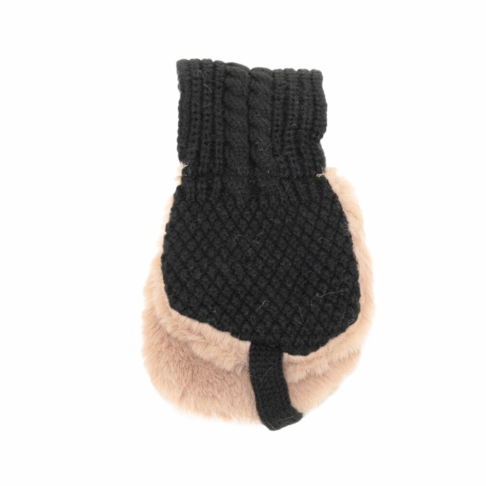 Orejeras de lana de doble uso a la para chicas, cálido tejido para invierno, accesorios para la cabeza: black