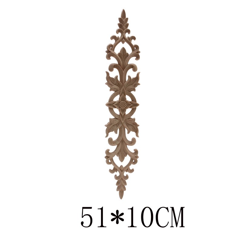 Apliques de madera Calcomanía para madera artesanía de madera tallada decoración Ornamental largo grande de goma muebles de madera ventana puertas de armario de esquina: C220-4