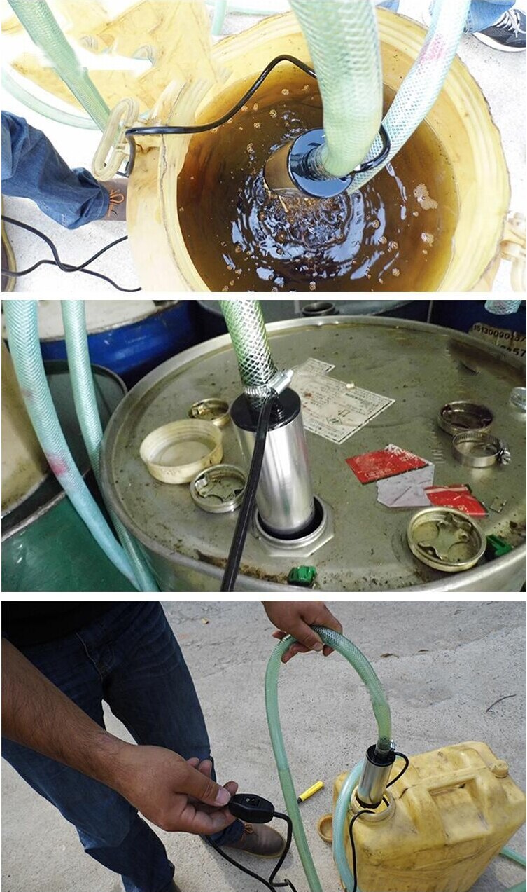 DC12V 12L Oil for Fuel water oil Fluid Sump Extractor Transfer Pump for Electric car Oil Engine Camping Submersible Aluminium 01