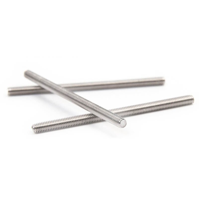 M6 x 180mm 304 Stainless Steel Fully Threaded Rod Bar Studs Fasteners 10 Pcs
