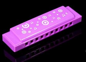 Bi 10 hullers mundharmonika børn blå musikinstrumenter mund ogan orff instrumenter pædagogisk studerende 'legetøj mondharmonica: Lilla