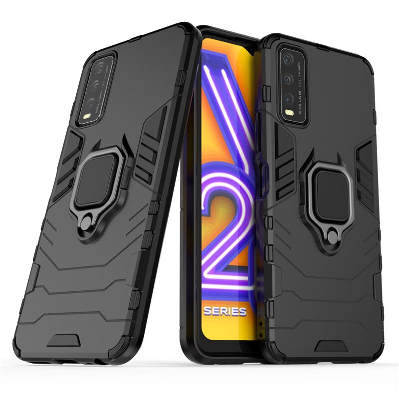 Vivo Y20i custodia Vivo Y20 Cover Silicone ibrido + TPU Cover posteriore custodia per telefono per Vivo Y20 Y 20 Y20i Y20s custodia protettiva: Vivo Y20 / black