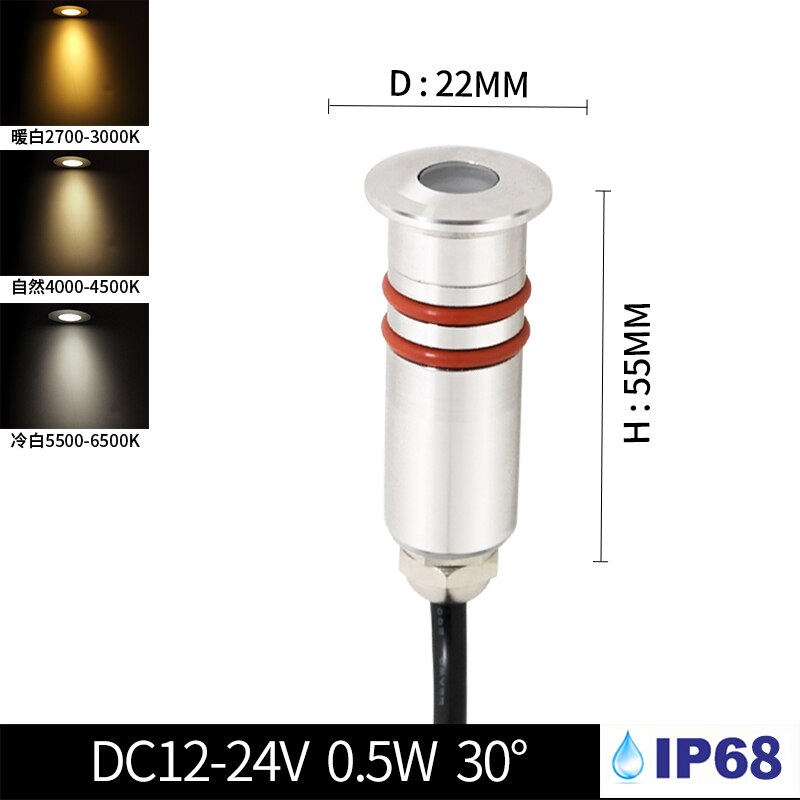 få øye på 12v mini innebygd ledet  ip68 vanntett underjordisk lys utendørs belysning bil marin søkelyset hage downlight