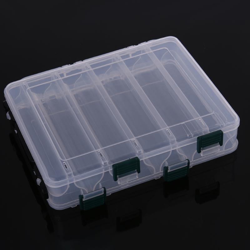 Double Sided Ten Compartment Wooden Shrimp Box Fishing Bait Box Lures Bait Case Transparent Shrimp Fish Tackle Boxes Pesca Iscas