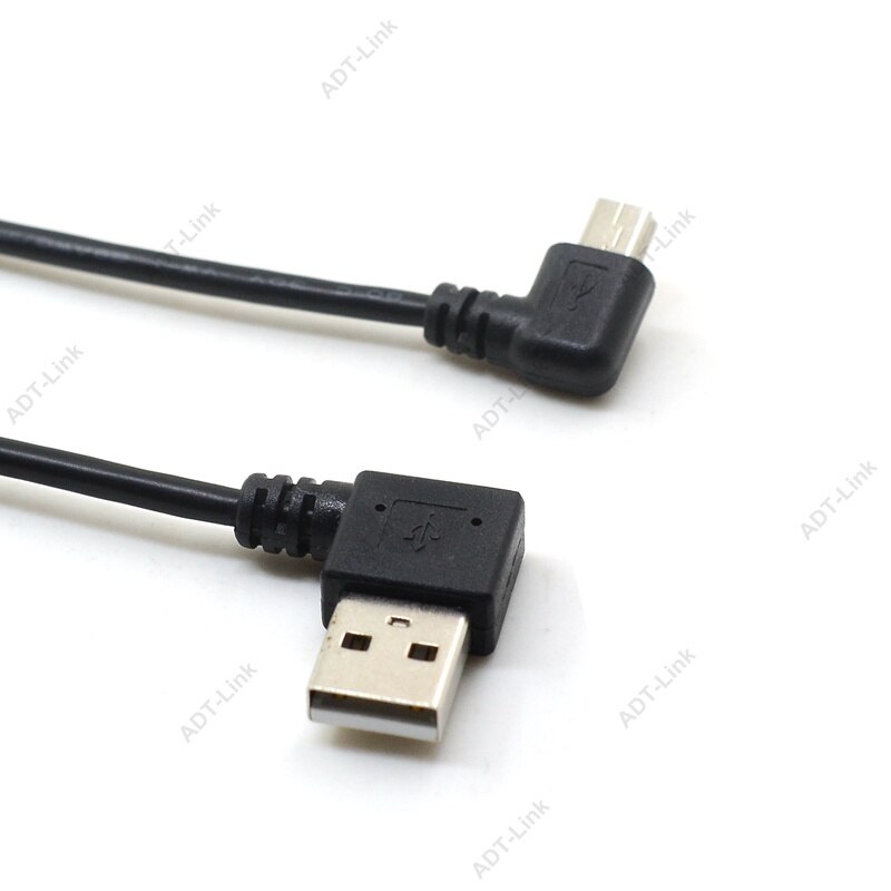 mini kabel robić transmisji danych USB 10 cali 90 stopni USB kątowy niklowany krótki USB 2.0-A-mężczyzna-4Szpilka robić kąta prostego mini-B-5Szpilka 25cm