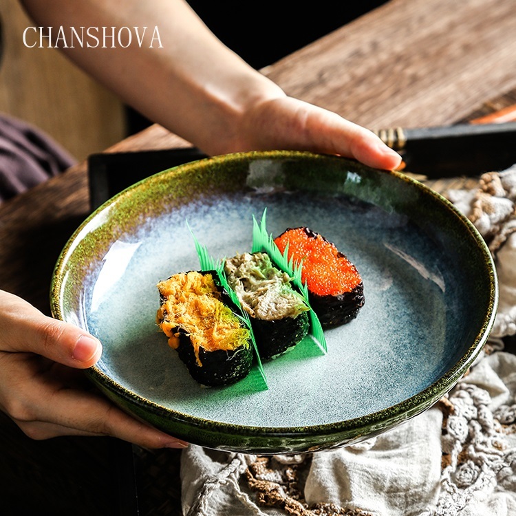 CHANSHOVA – four chinois traditionnel, grandes assiettes à salade en céramique, vaisselle ronde en porcelaine, plateau à Dessert H230