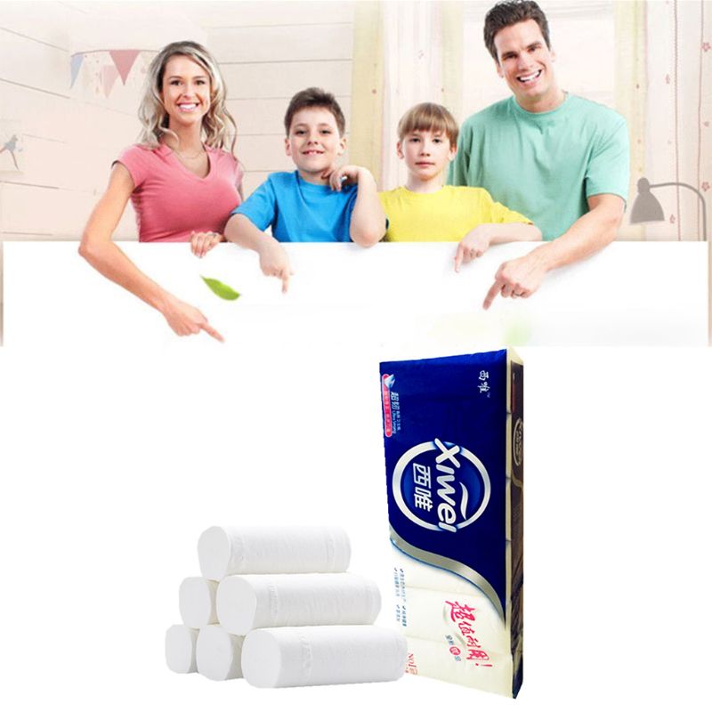 12 rollos de papel higiénico, 4 capas de papel de baño para el hogar suave