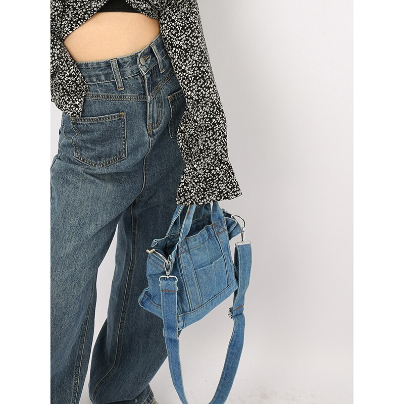 Lyxiga jeansväskor kvinnor denim kedja crossbody väskor för kvinnor kvinnors handväskor axelväskor messenger kvinnliga