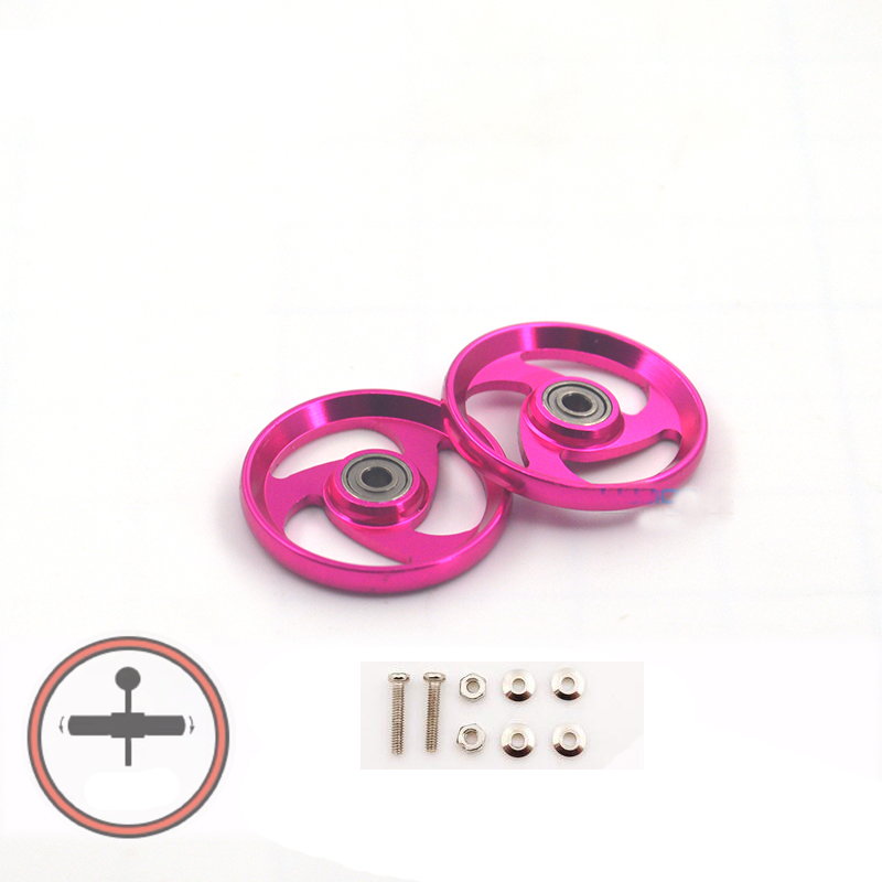 2pcs Aluminum Alloy 19mm Rollers Bearing Roller Arc Edge Guide Wheel Tamiya Mini 4WD 94996/95349/95348/15449 Self Made Parts
